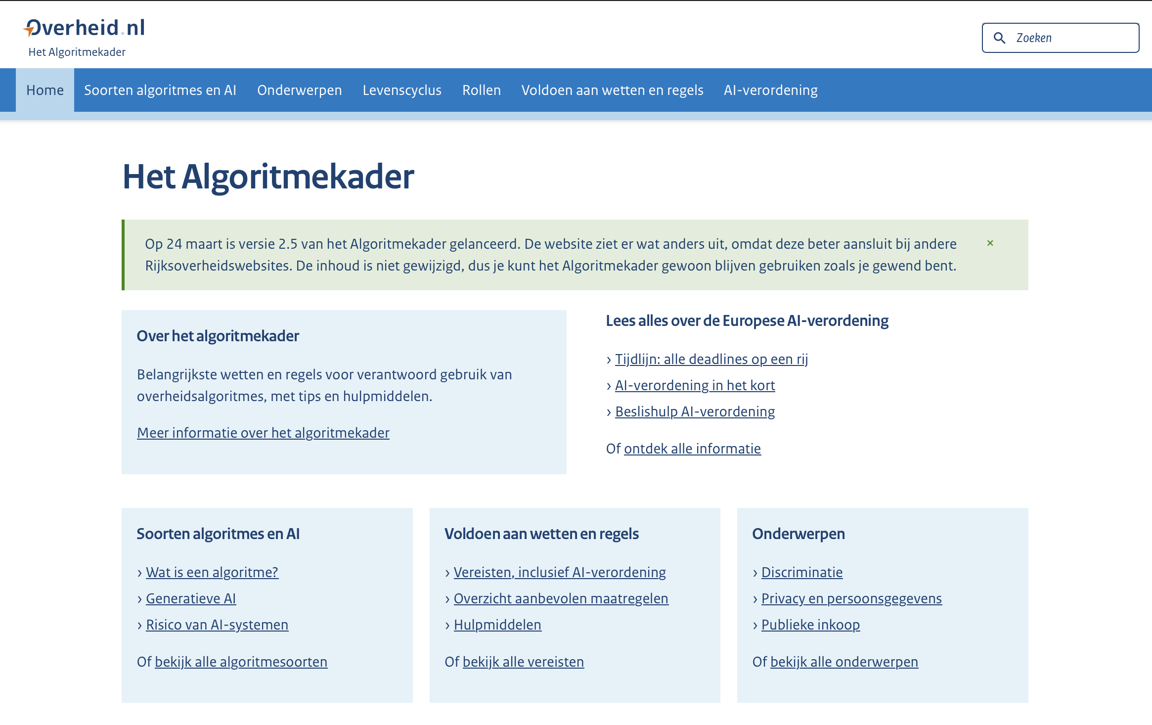 Voorpagina van Algoritmekader